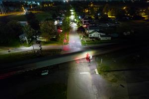 Train Streaks through Deshler