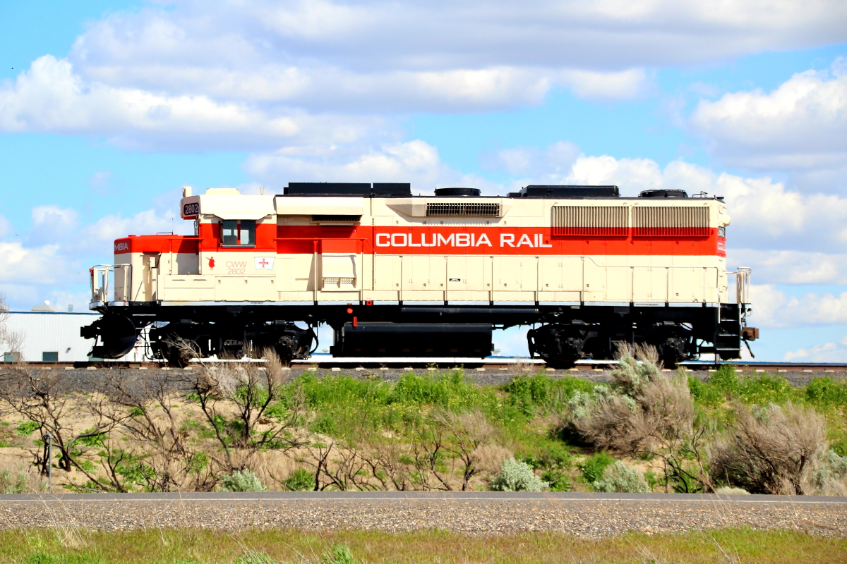 CWW 2802 is a class EMD GP49 and  is pictured in Walula, Washington, USA.  This was taken along the Columbia & Walla Walla Railway. Photo Copyright: Rick Doughty uploaded to Railroad Gallery on 04/27/2024. This photograph of CWW 2802 was taken on Wednesday, April 17, 2024. All Rights Reserved. 