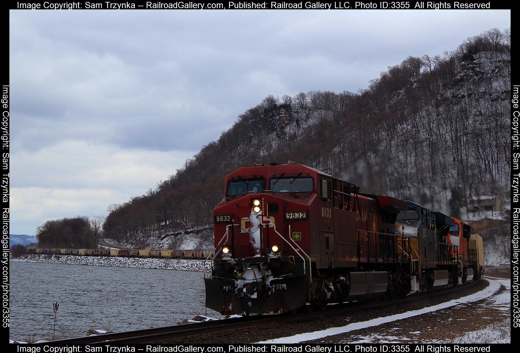 CP 9832 is a class GE AC4400CW and  is pictured in Maple Springs, Minnesota, USA.  This was taken along the CPKC River Subdivision on the CPKC Railway. Photo Copyright: Sam Trzynka uploaded to Railroad Gallery on 05/04/2024. This photograph of CP 9832 was taken on Friday, March 22, 2024. All Rights Reserved. 