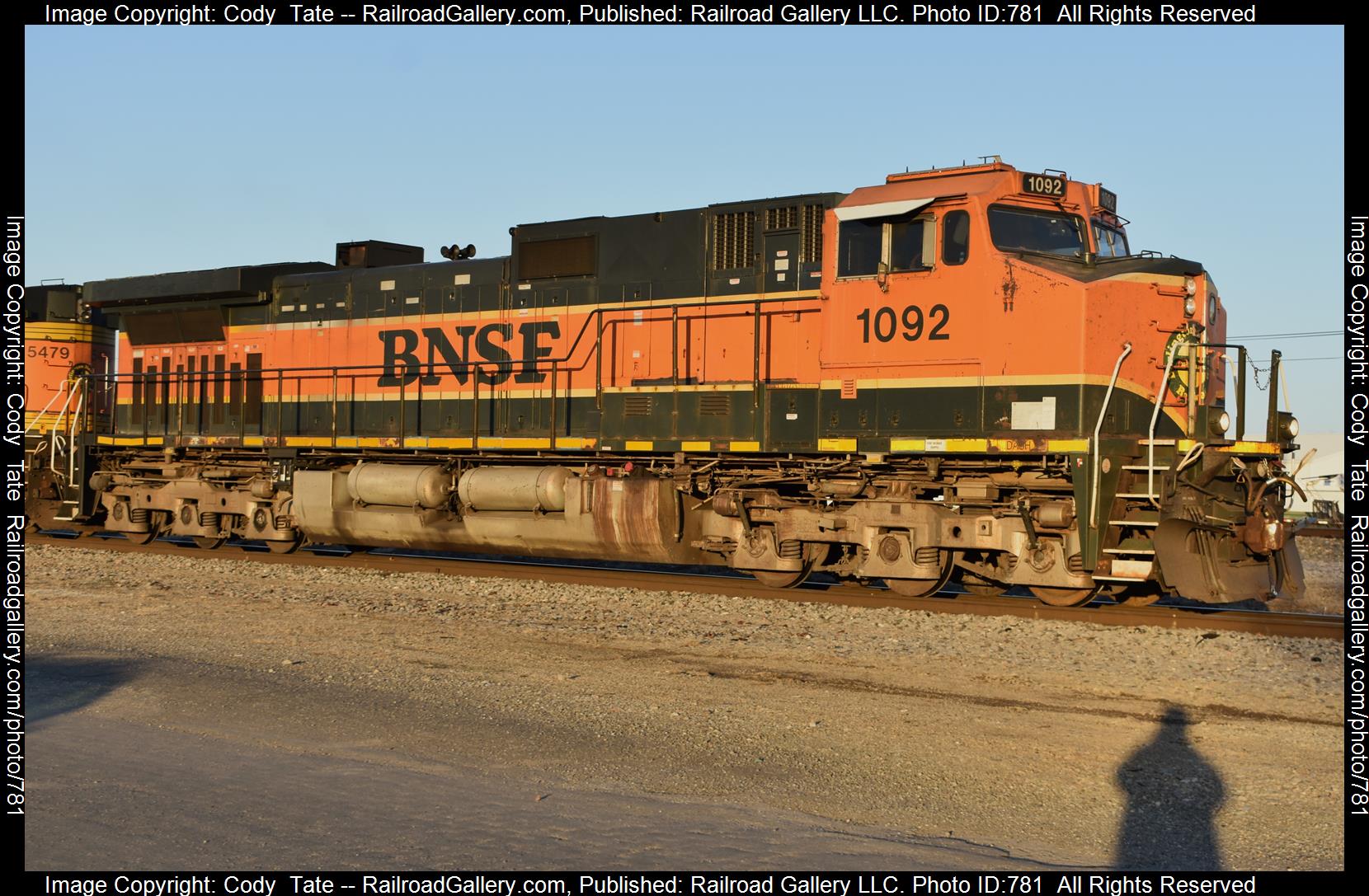 BNSF 1092 is a class C44-9W and  is pictured in Centralia, IL, USA.  This was taken along the Beardstown subdivision  on the BNSF Railway. Photo Copyright: Cody  Tate uploaded to Railroad Gallery on 02/28/2023. This photograph of BNSF 1092 was taken on Tuesday, February 28, 2023. All Rights Reserved. 